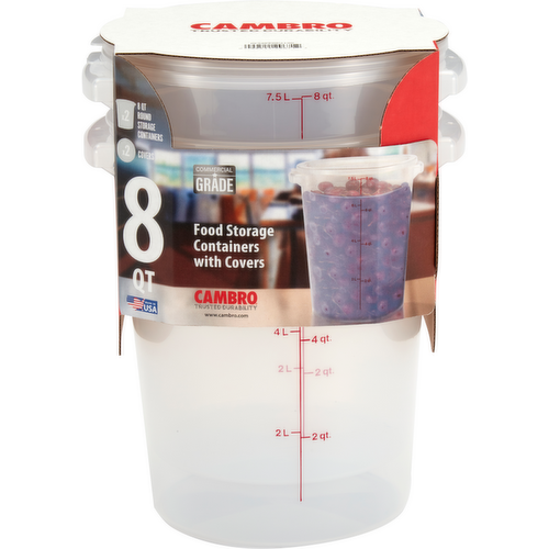 Cambro Round Food Container with lid 8qt